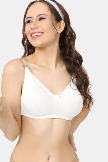 Buy Rosaline Double Layered Non Wired 3/4Th Coverage T-Shirt Bra - Star White